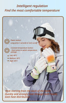 Windproof Water-Repellent Fleece-Lined Self-Heating Gloves Pink