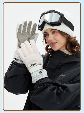 Windproof Water-Repellent Self-Heating Fleece Gloves Light Green