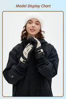Winter Self-Heating Windproof Touchscreen Gloves-Beige Black