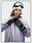 Winter Self-Heating Windproof Touchscreen Gloves-Black Gray