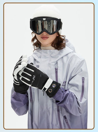 Winter Self-Heating Windproof Touchscreen Gloves-Blue and White