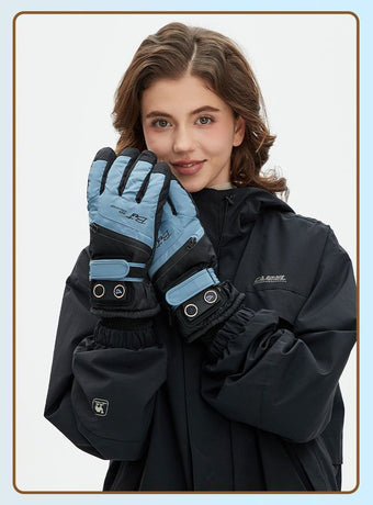 Winter Self-Heating Windproof Touchscreen Gloves-Blue and White