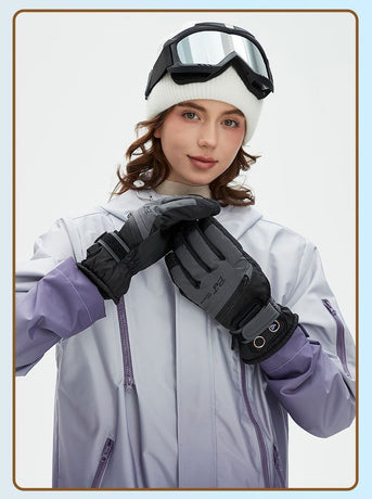 Winter Self-Heating Windproof Touchscreen Gloves-White Black