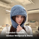 Women Plain Aviator Hat with Earflaps Gray