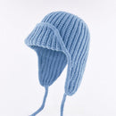 Women Plain Aviator Hat with Earflaps Purple
