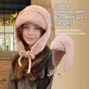 Women Plain Aviator Hat with Earflaps Purple