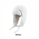 Women Sherpa Aviator Beanie - Warm Earflap Knit Hat Pink