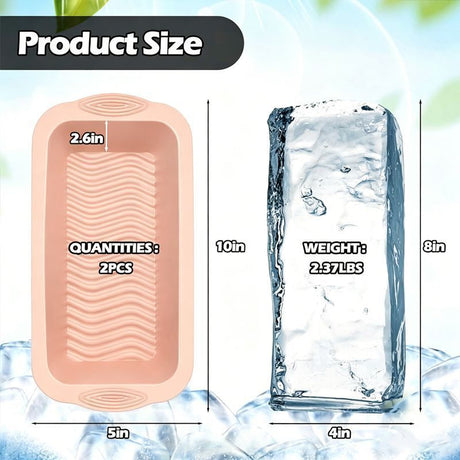 4 Pack Extra Large Ice Block Mold-Morandi Pink