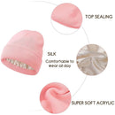 2Pcs Knit Beanie off white 06