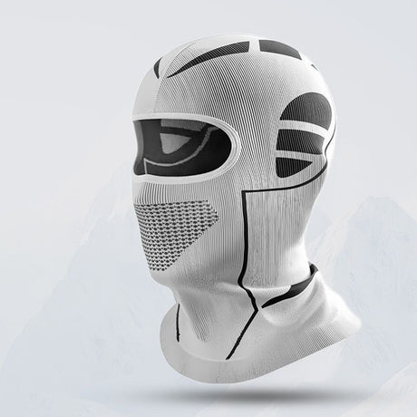 Black and White Unisex Windproof Ski Balaclava, Thermal Neck Gaiter & Motorcycle Face Mask