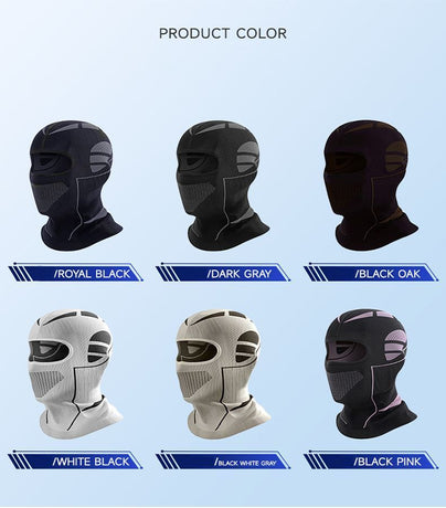 Black and White Unisex Windproof Ski Balaclava, Thermal Neck Gaiter & Motorcycle Face Mask