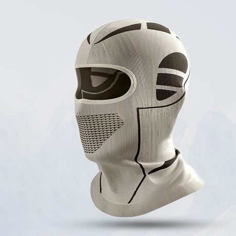 White and Grey Unisex Windproof Ski Balaclava, Thermal Neck Gaiter & Motorcycle Face Mask