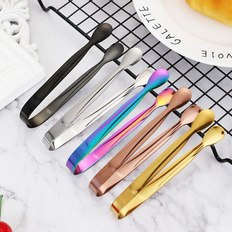 12Pcs Stainless Steel Square Candy Tongs, Food Serving Clips for Party Wedding Salad Bar Kitchen Household Use-Silver 01