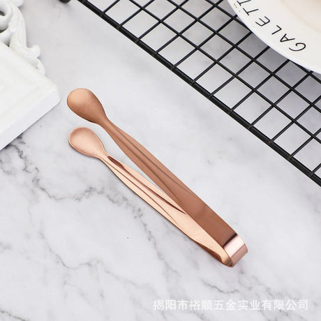 12Pcs Stainless Steel Square Candy Tongs, Food Serving Clips for Party Wedding Salad Bar Kitchen Household Use-Rose gold 04