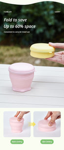 4Pcs Portable Folding Outdoor Water Cup - sky blue
