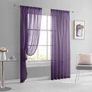 2 Pack Semi Blackout Sheer Curtains Dusty Blue