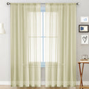 2 Pack Semi Blackout Sheer Curtains Beige