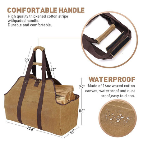 Firewood Storage Bag Khaki
