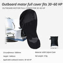 Black 420D Waterproof & UV Resistant Full Outboard Motor Cover, Marine Engine Dust & Dirt Protector (Fits 30-60 HP)