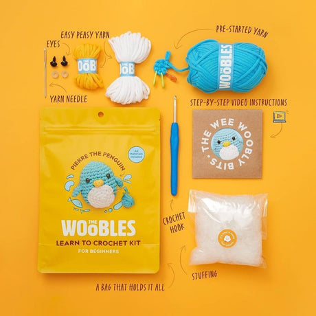 2 Pack Beginner Crochet Kit, Dinosaur & Fox Crochet Set with English Step-by-Step Video Tutorial Cards, Complete DIY Craft Supplies for New Crocheters 010