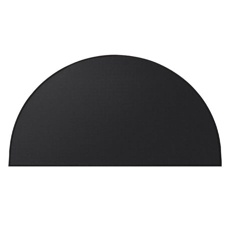 Black Semi-Circle Fireplace Mat, Fireproof & Heat Resistant Hearth Rug for Fire Pit (24 x 42 in / 61 x 107 cm)