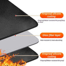Black Semi-Circle Fireplace Mat, Fireproof & Heat Resistant Hearth Rug for Fire Pit (24 x 42 in / 61 x 107 cm)