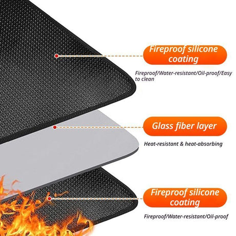 Black Semi-Circle Fireplace Mat