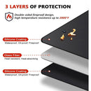 Black Square Heat Resistant Silicone Mat, Outdoor Fireproof & Flame Retardant Pad for Camping, BBQ Grill & Fire Pit (48 x 30 inches)