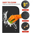 Black Square Heat Resistant Silicone Mat, Outdoor Fireproof & Flame Retardant Pad for Camping, BBQ Grill & Fire Pit (48 x 30 inches)