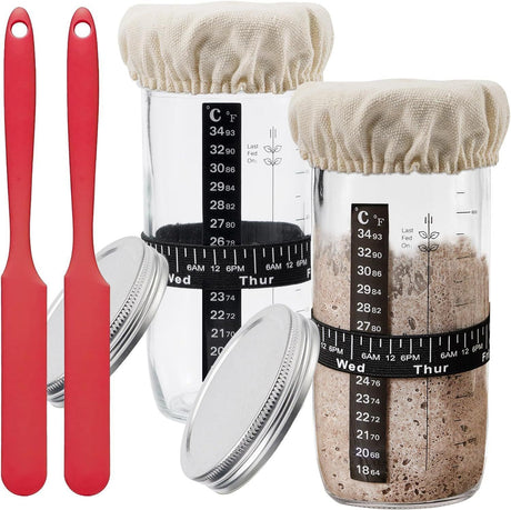 24oz Glass Sourdough Starter Jar, Fermentation Tool Set