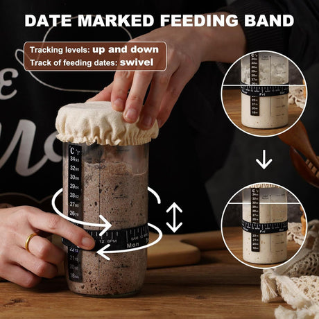 24oz Glass Sourdough Starter Jar, Fermentation Tool Set