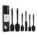 6Pcs Food-Grade Silicone Scraper Set, Baking Cream Spatulas (Black)(2 set/12PCS)
