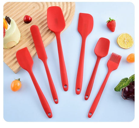 6Pcs Food-Grade Silicone Scraper Set, Baking Cream Spatulas (Black)(2 set/12PCS)