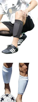 2 Pairs Soccer Shin Guard Sock Blue Size M
