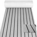 Light Gray Striped EVA Boat Flooring Mat, DIY Marine Deck Pad & Yacht Non-Slip Sheet (240 x 30 x 0.6cm)