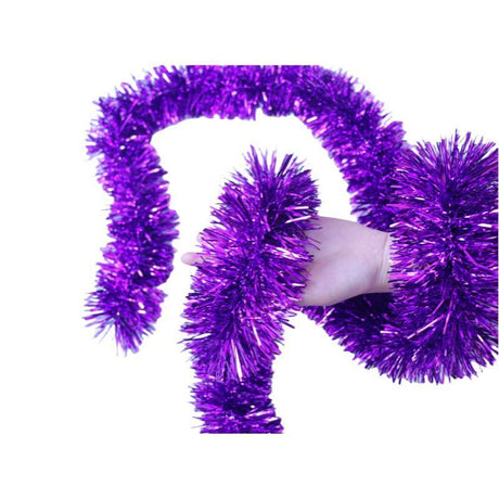 Thick Tinsel Garland 2M Party Decor Purple 5pcs