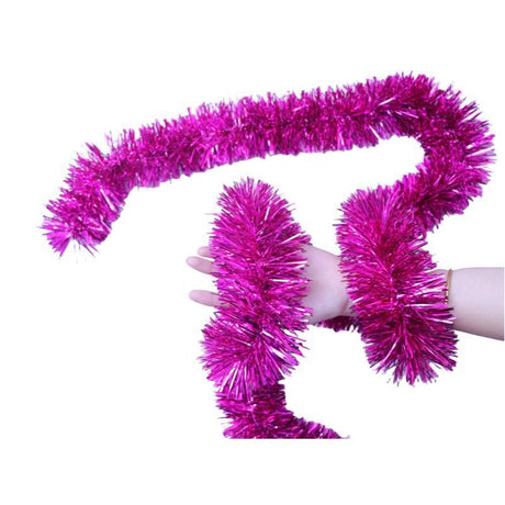 Thick Tinsel Garland 2M Party Decor Hot Pink 5pcs