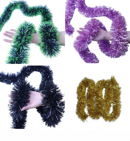 Thick Tinsel Garland 2M Party Decor Black 5pcs
