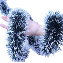 Thick Tinsel Garland 2M Dark Green with White Trim 5pcs