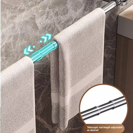 30–60 cm extendable towel rail, no drilling required, with strong suction cups, suitable for wall-mounted storage in bathrooms and kitchens