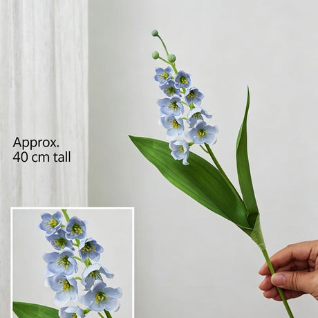 Artificial Blue Lily of The Valley, Calming Decor, 3 Pack