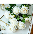 Artificial White French Peony, Soft Decor, 3 Pack