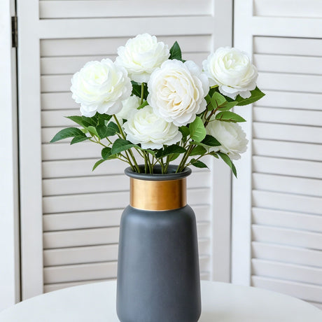 Artificial White French Peony, Soft Decor, 3 Pack