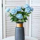 Artificial Blue French Peony, Fresh Decor, 3 Pack