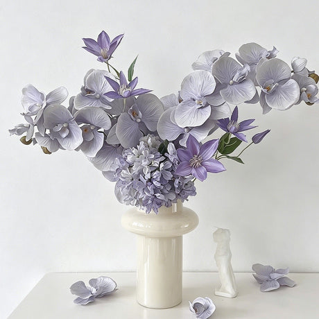 Artificial Oil Painting Phalaenopsis, Light Purple, 3 Pack