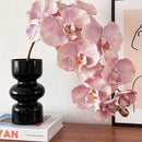 Artificial Oil Painting Phalaenopsis, Bright Pink, 3 Pack