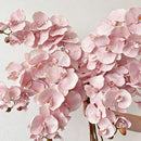 Artificial Oil Painting Phalaenopsis, Bright Pink, 3 Pack