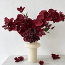 Artificial Oil Painting Phalaenopsis, Dark Red, 1 Pack