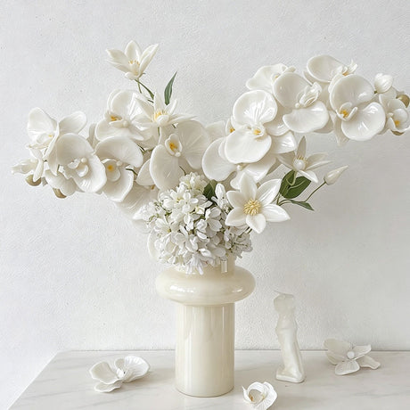 Artificial Oil Painting Phalaenopsis, Jade White, 1 Pack
