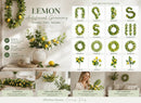 Single Lemon Stem A Small Foam Lemon Home Decor Set of 2